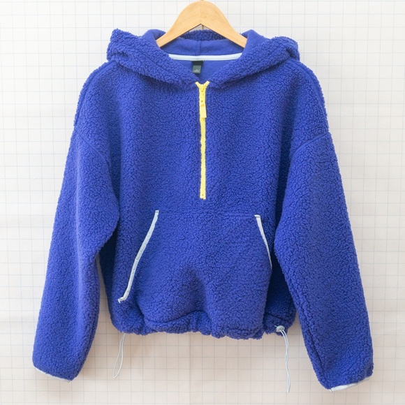 *NWT* Wild Fable Half Zip Anorak Hoodie Sherpa - Cobalt/Light Blue - Size M - Picture 6 of 11